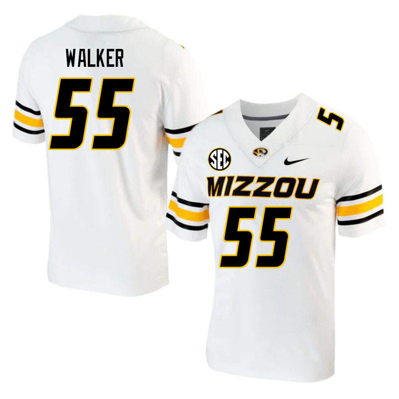Men #55 Arden Walker Missouri Tigers College 2023 Football Stitched Jerseys Sale-White